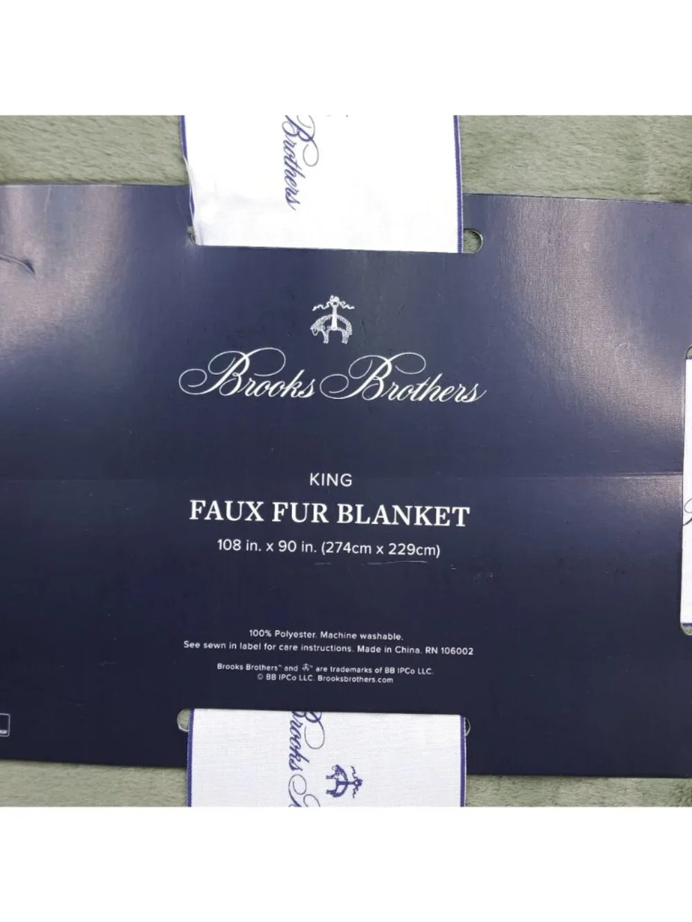 Brooks Brothers King Faux Fur Blanket 108